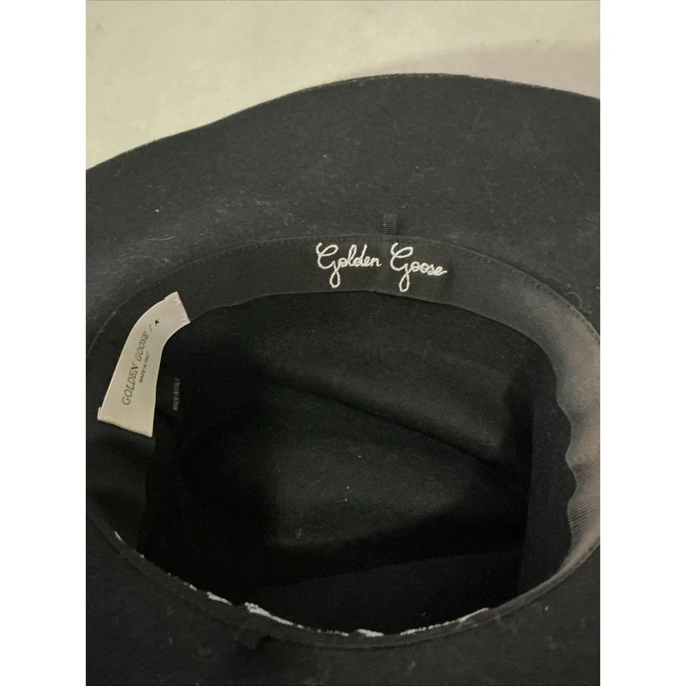 Golden Goose Wool & Leather Fedora - Black - 22